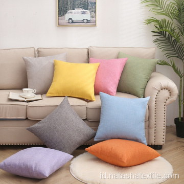 bantal rami campuran poliester warna solid